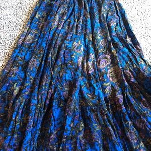 Free People Blue Floral Rising Sun Skirt Size 4